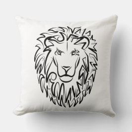 白黒の部族のライオン クッション
