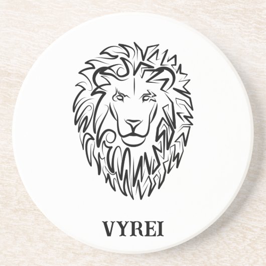 白黒の部族のライオン コースター (正面)