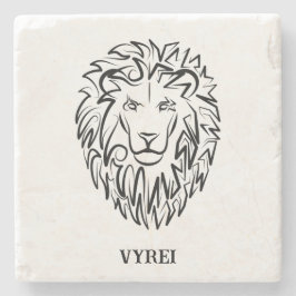 白黒の部族のライオン ストーンコースター