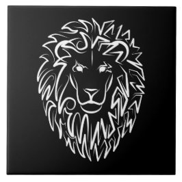 白黒の部族のライオン タイル