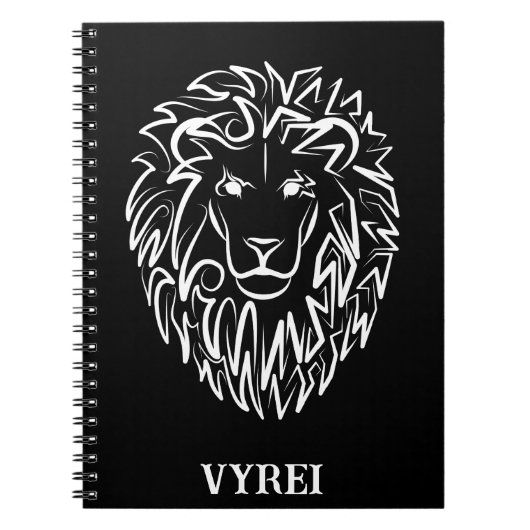 白黒の部族のライオン ノートブック (正面)