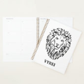 白黒の部族のライオン プランナー手帳 (ディスプレー)