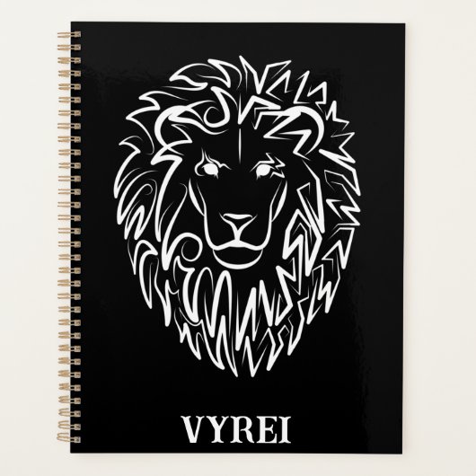 白黒の部族のライオン プランナー手帳 (正面)