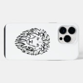 白黒の部族のライオン iPhoneケース (裏面横)