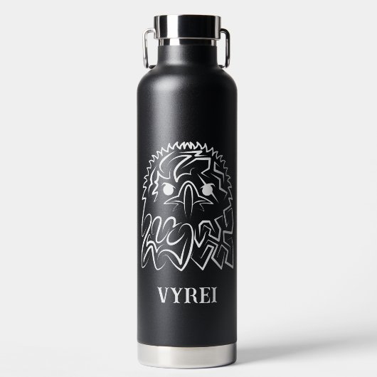 白黒の部族のワシ ウォーターボトル (正面)
