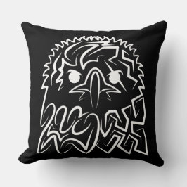 白黒の部族のワシ クッション