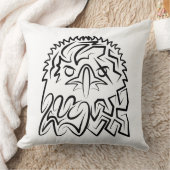 白黒の部族のワシ クッション (ブランケット)