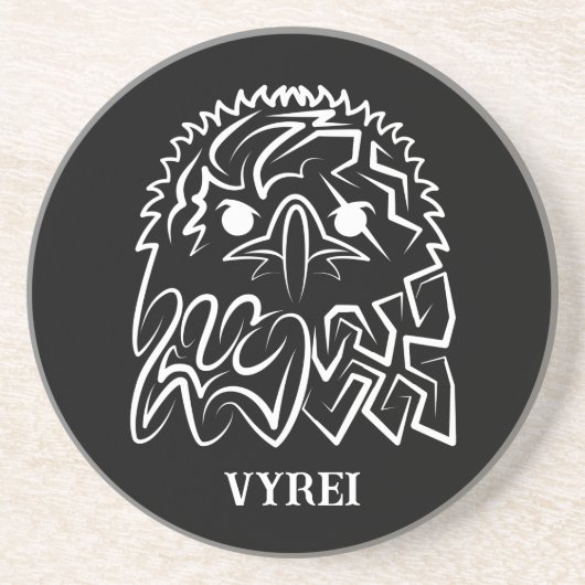 白黒の部族のワシ コースター (正面)