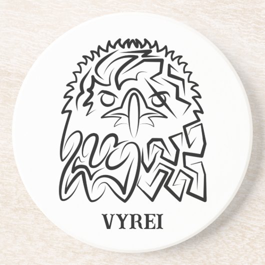 白黒の部族のワシ コースター (正面)