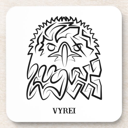 白黒の部族のワシ コースター (正面)