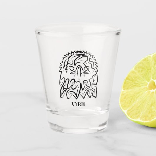 白黒の部族のワシ ショットグラス (正面)