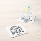 白黒の部族のワシ スクエアペーパーコースター (インサイチュ)