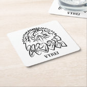 白黒の部族のワシ スクエアペーパーコースター (アングル)