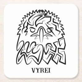 白黒の部族のワシ スクエアペーパーコースター