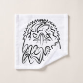 白黒の部族のワシ バスタオルセット (ウォッシュタオル)