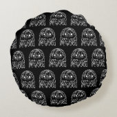 白黒の部族のワシ ラウンドクッション (裏面)