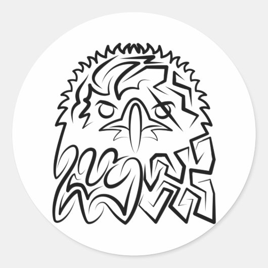 白黒の部族のワシ ラウンドシール (正面)