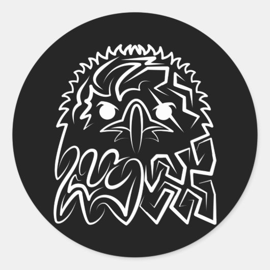 白黒の部族のワシ ラウンドシール (正面)