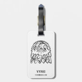 白黒の部族のワシ ラゲッジタグ (裏面縦)