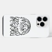 白黒の部族のワシ iPhoneケース (裏面横)