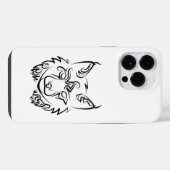 白黒の部族の山猫 iPhoneケース (裏面横)
