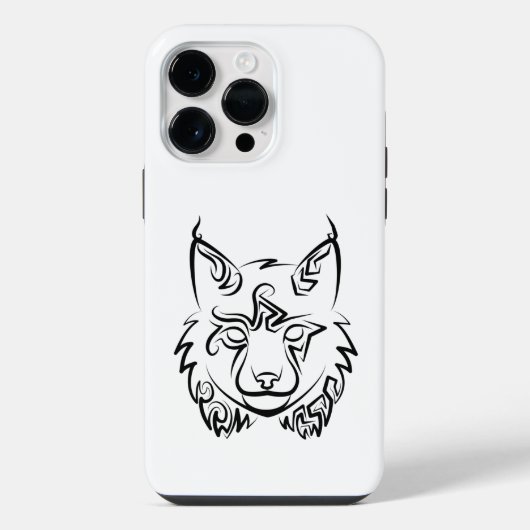 白黒の部族の山猫 iPhoneケース (裏面)