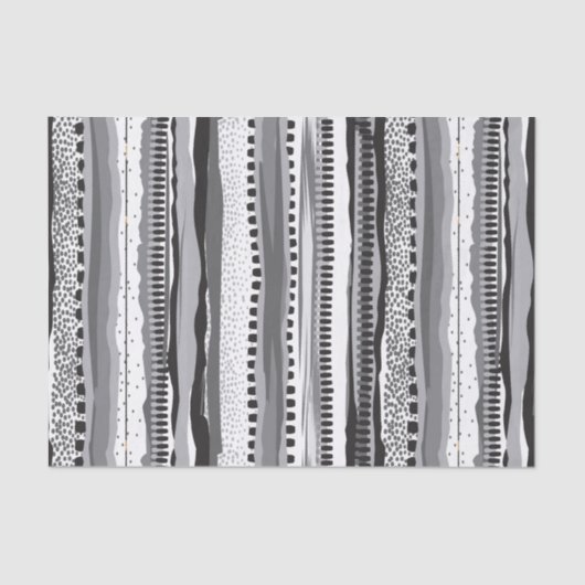 白黒の部族の幾何学的な形状パターン 薄葉紙 (正面)