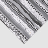 白黒の部族の幾何学的な形状パターン 薄葉紙 (詳細)