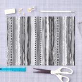 白黒の部族の幾何学的な形状パターン 薄葉紙 (クラフト)