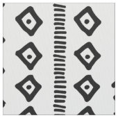 白黒の部族の幾何学的パターン ファブリック (クローズアップ)