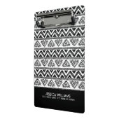 白黒の部族の幾何学的パターン ミニクリップボード (アングル2)