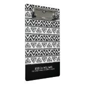 白黒の部族の幾何学的パターン ミニクリップボード (アングル)