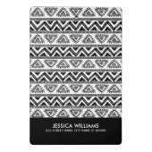 白黒の部族の幾何学的パターン ミニクリップボード (裏面)