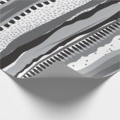 白黒の部族の手描き模様 ラッピングペーパー (角)