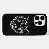 白黒の部族の熊 iPhoneケース (裏面横)