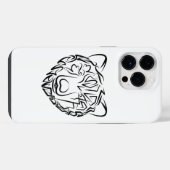 白黒の部族の熊 iPhoneケース (裏面横)