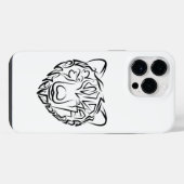 白黒の部族の熊 iPhoneケース (裏面横)