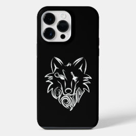 白黒の部族の狼 iPhone 14 PRO MAXケース