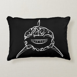 白黒の部族の白素晴らしサメ アクセントクッション