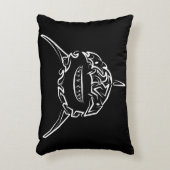 白黒の部族の白素晴らしサメ アクセントクッション (正面(垂直))