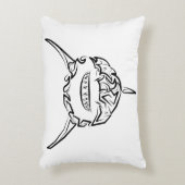 白黒の部族の白素晴らしサメ アクセントクッション (正面(垂直))