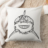 白黒の部族の白素晴らしサメ クッション (ブランケット)