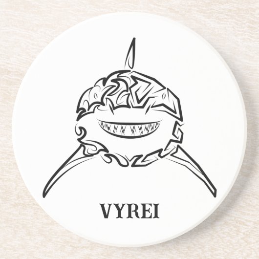 白黒の部族の白素晴らしサメ コースター (正面)