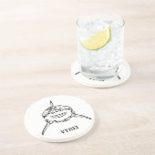 白黒の部族の白素晴らしサメ コースター (側面)