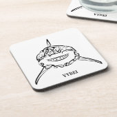 白黒の部族の白素晴らしサメ コースター (左側)