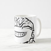 白黒の部族の白素晴らしサメ コーヒーマグカップ (正面右)