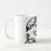 白黒の部族の白素晴らしサメ コーヒーマグカップ (左)