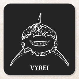 白黒の部族の白素晴らしサメ スクエアペーパーコースター