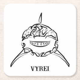 白黒の部族の白素晴らしサメ スクエアペーパーコースター