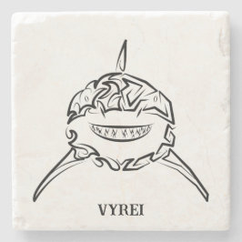 白黒の部族の白素晴らしサメ ストーンコースター